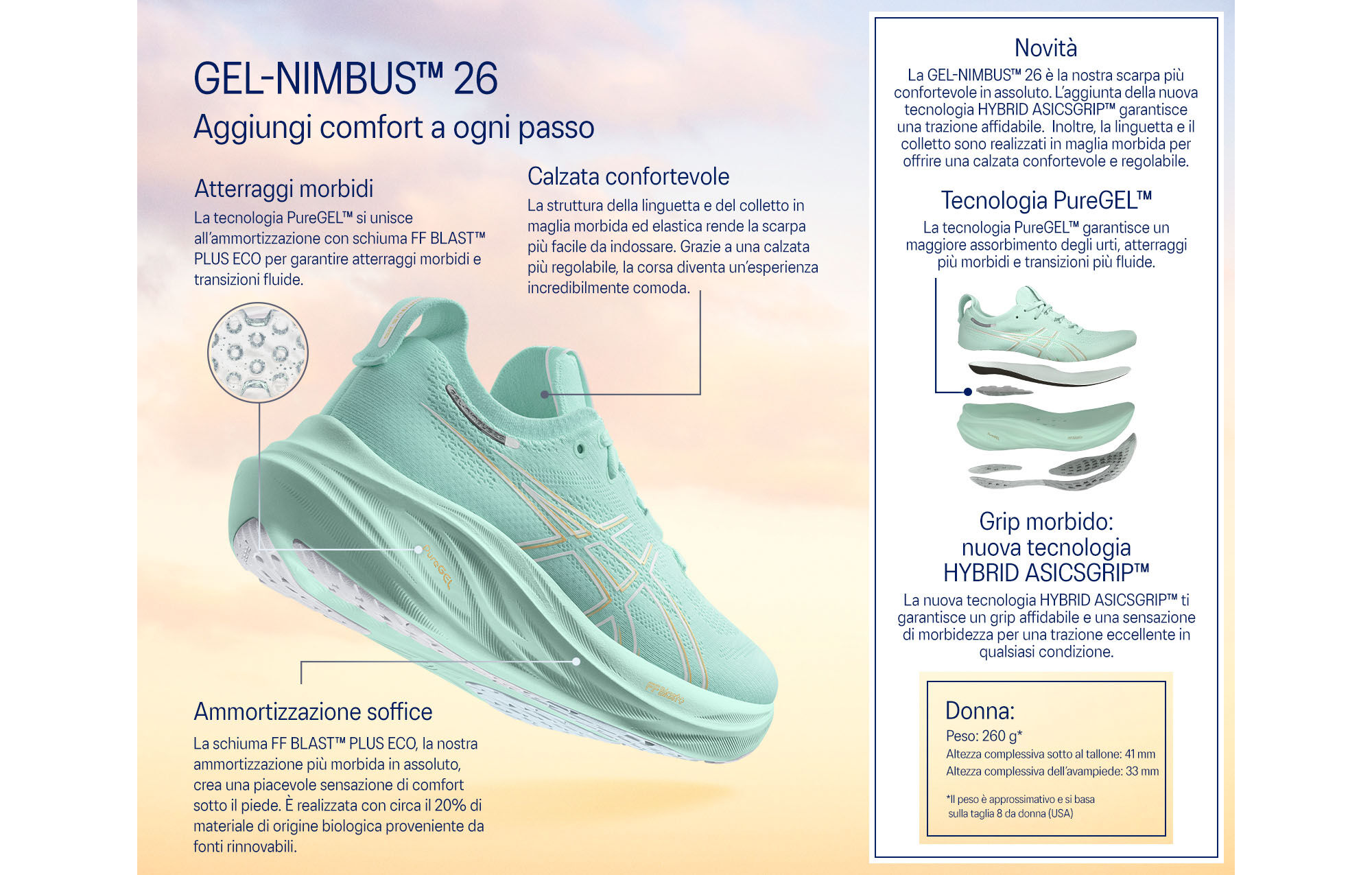 Asics nimbus peso store