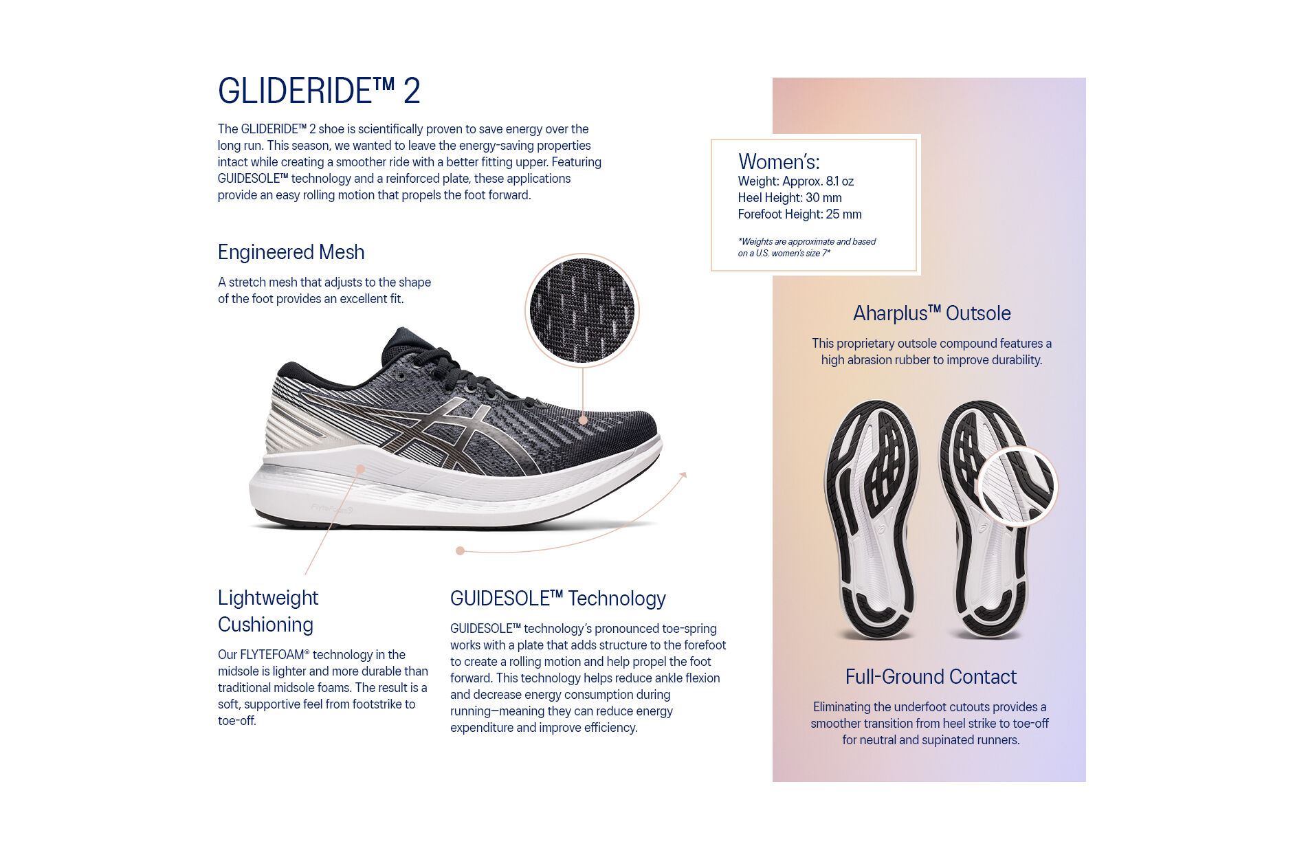 Women's GLIDERIDE 2 | Black/Pink Salt | Running Shoes | ASICS
