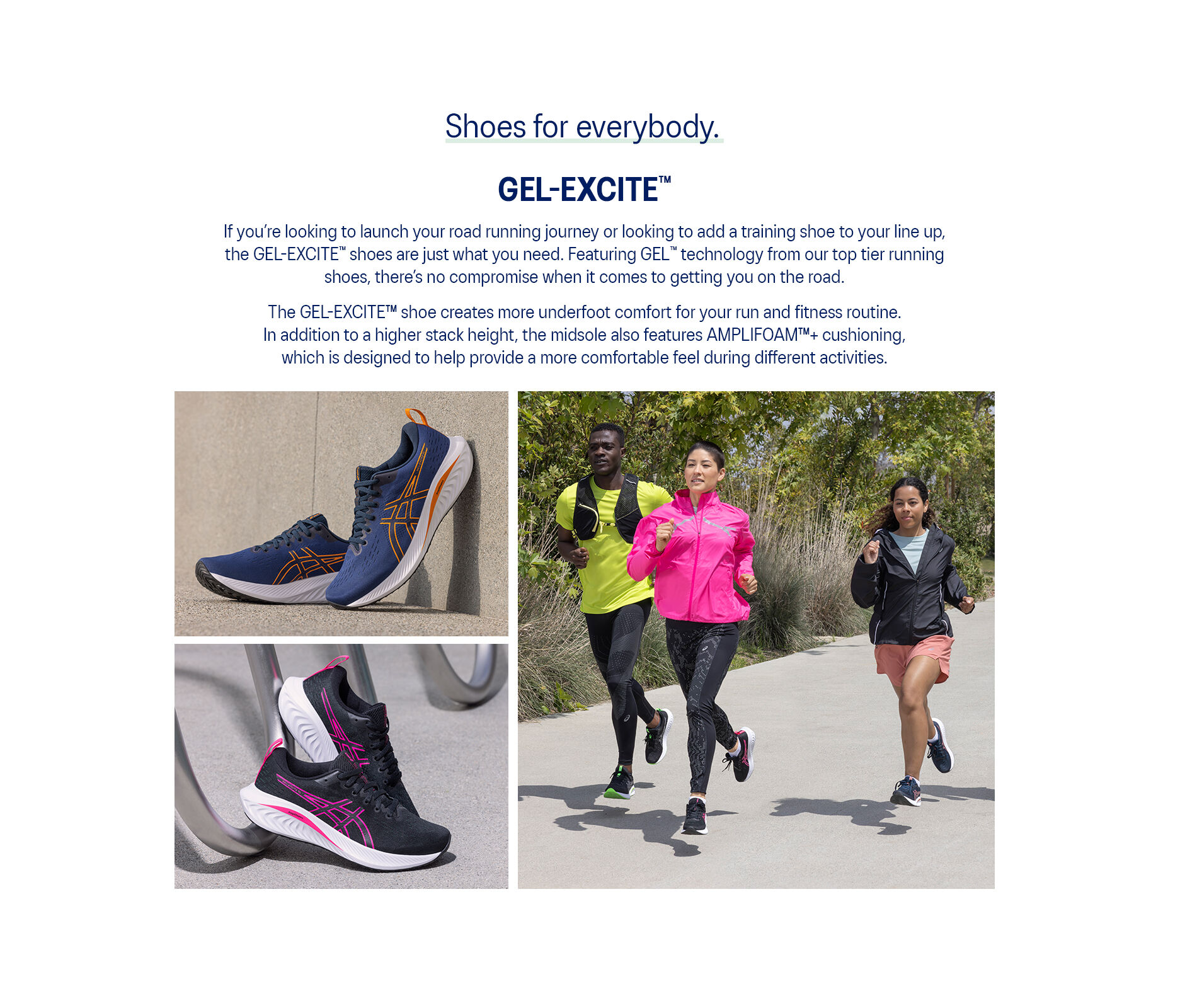 Grey Shoes Running | ASICS 10 | Women\'s GEL-EXCITE Black/Carrier |