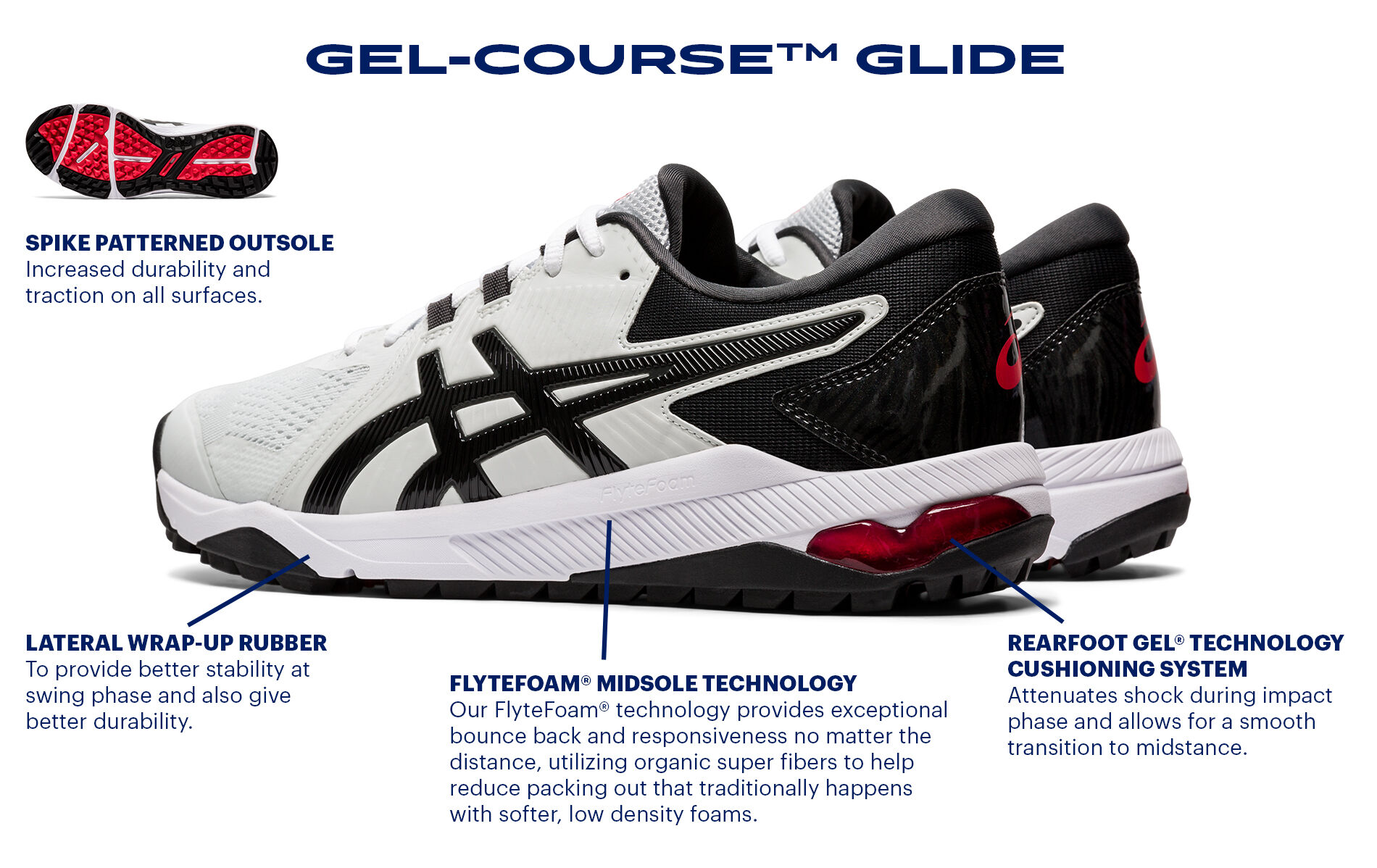 mens asics golf athletic shoes