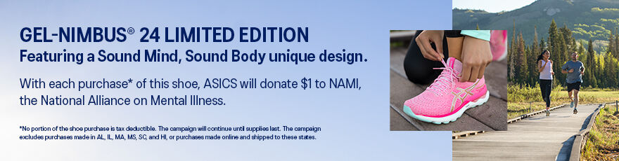 With each purchase of this GEL-Nimbus 24 - ASICS will donate $1 to NAMI