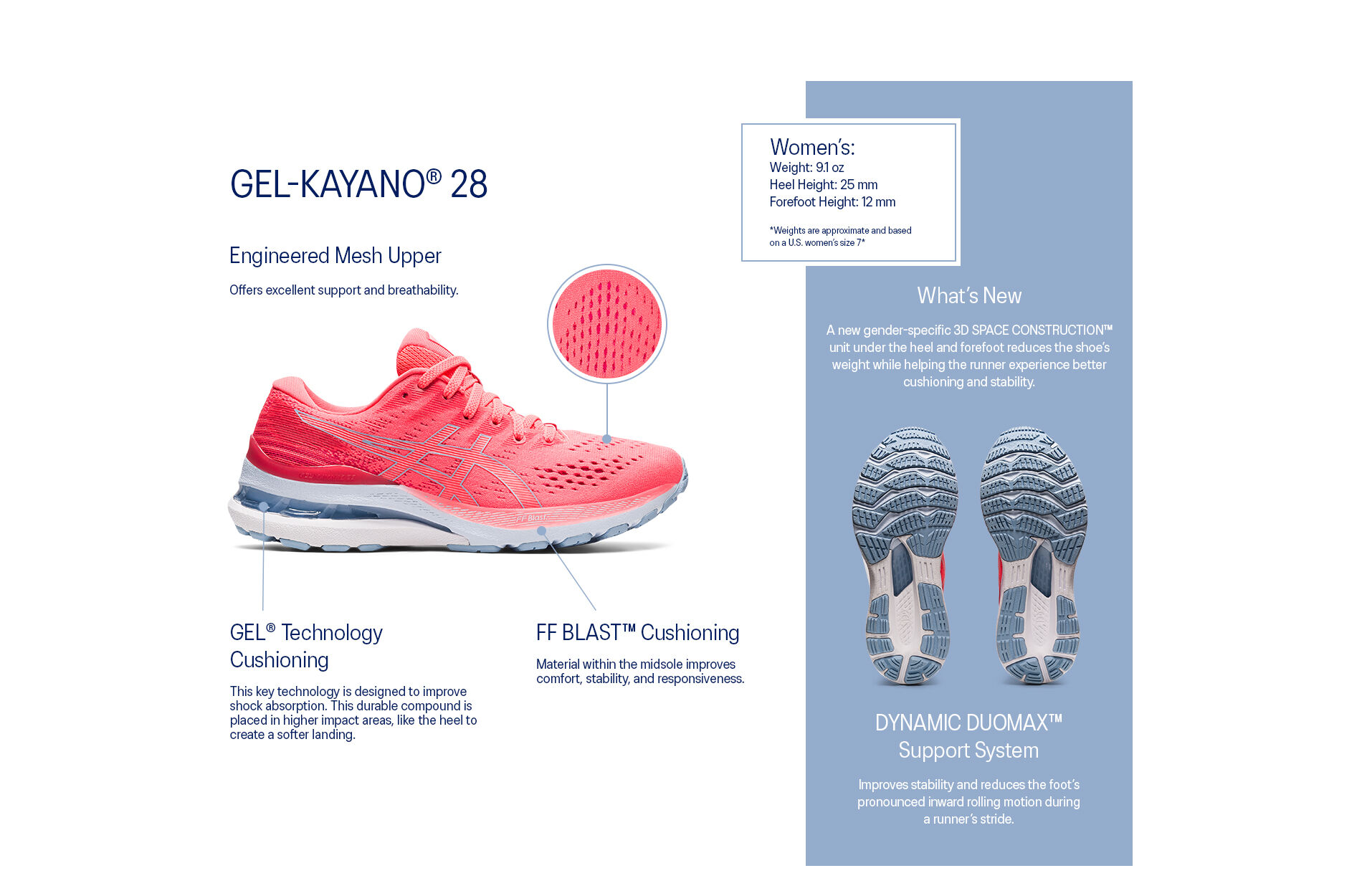 Women's GEL-KAYANO 28 | Black/White | Running Shoes | ASICS