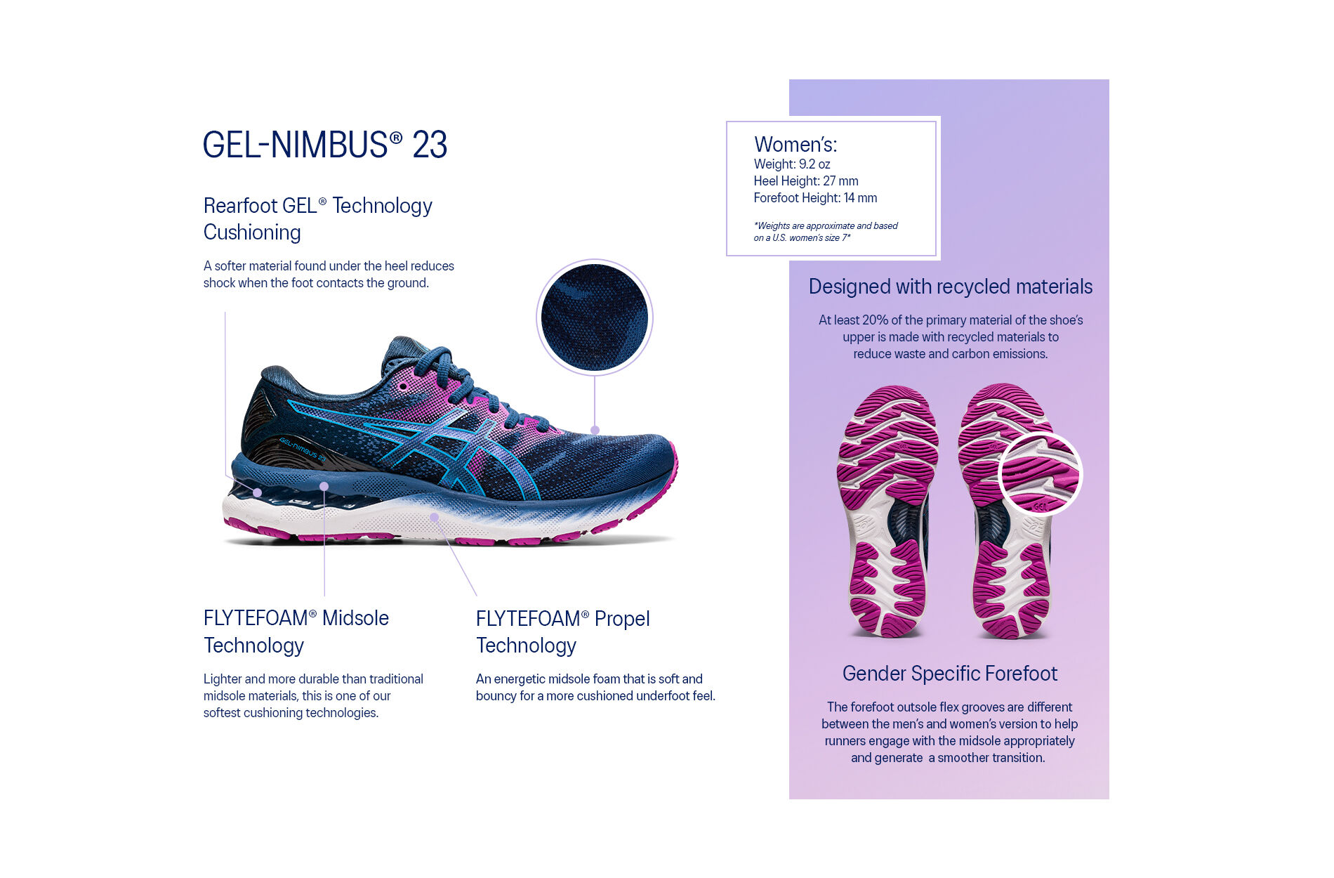 Women's GEL-NIMBUS 23 | Pink Salt/Pure Silver | Running Shoes | ASICS