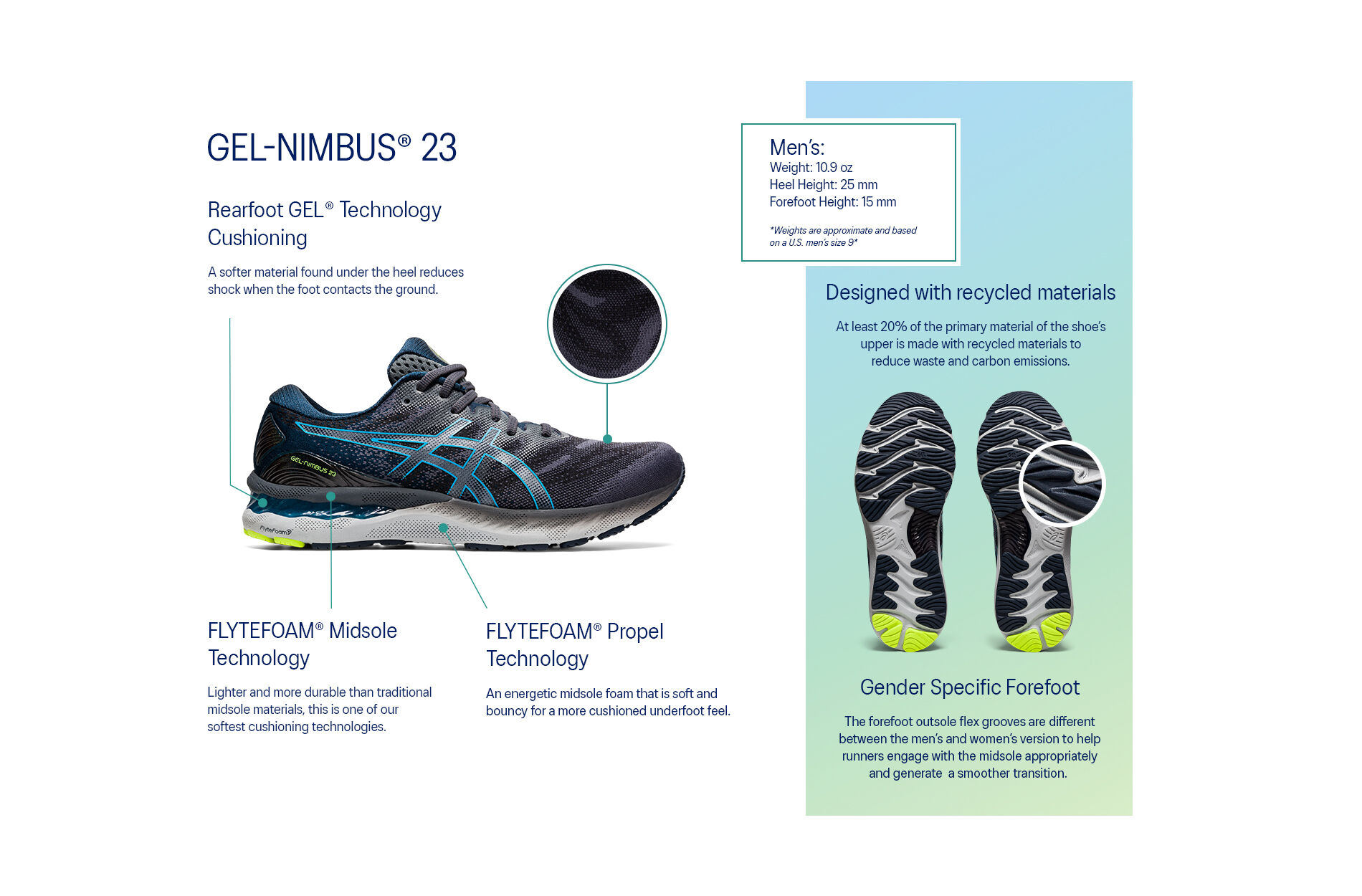 Men's GEL-NIMBUS 23 | Black/White | Running Shoes | ASICS