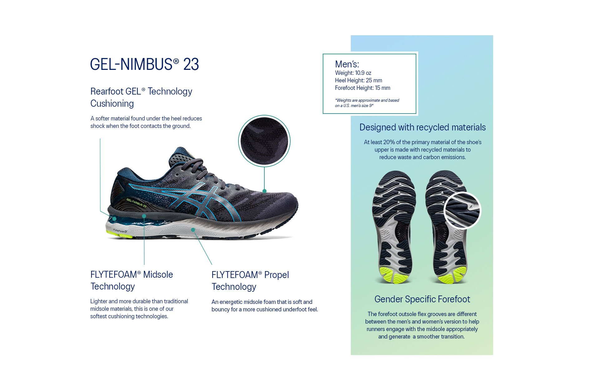 asics nimbus specs