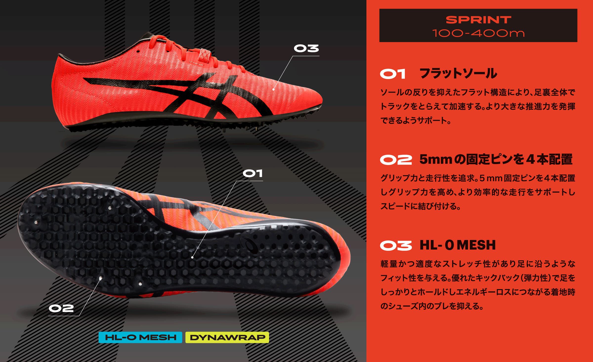 Jetsprint 2 Sunrise Red Black メンズ 陸上競技 シューズ Asics