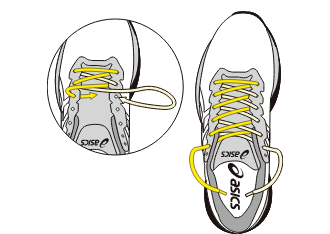 スニーカー ランニングシューズの靴紐 結び方 通し方 アシックス Asics