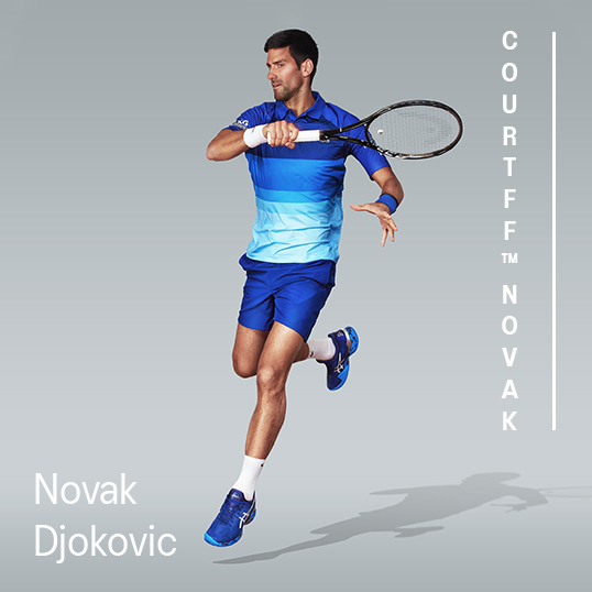 Novak Djokovic swinging racket